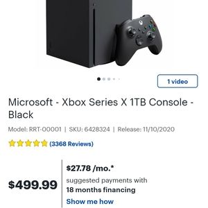 Xbox series X 1TB Console- Black